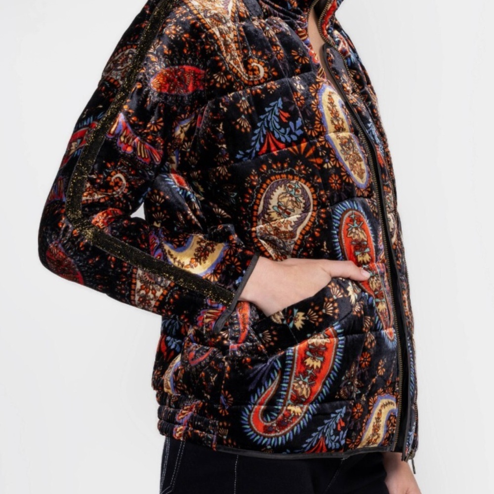 JOHNNY WAS DOLMAN QUILTED JACKET-SEZANA, Velvet Fabric. Size : Large (L ) NWT - Picture 5 of 14